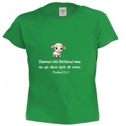 Tricou verde copii, Domnul este pastorul meu